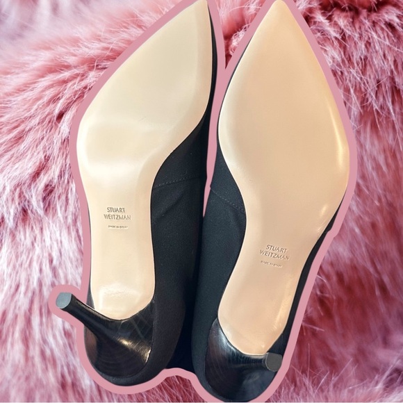 NWT Stuart Weitzman Black Micro Axiom Stretch Knit Ankle
Booties Size 11.5 - Picture 14 of 16